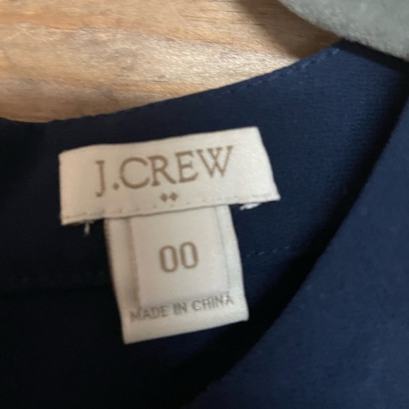 J. Crew size 00 Elegant Blue and Black Lightweight Blouse with Hook and Zipper - Picture 2 of 7